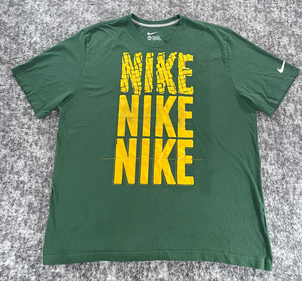 Nike Better World Graphic Unisex Green T-shirt Size 2XL Swoosh Logo Regular Tee